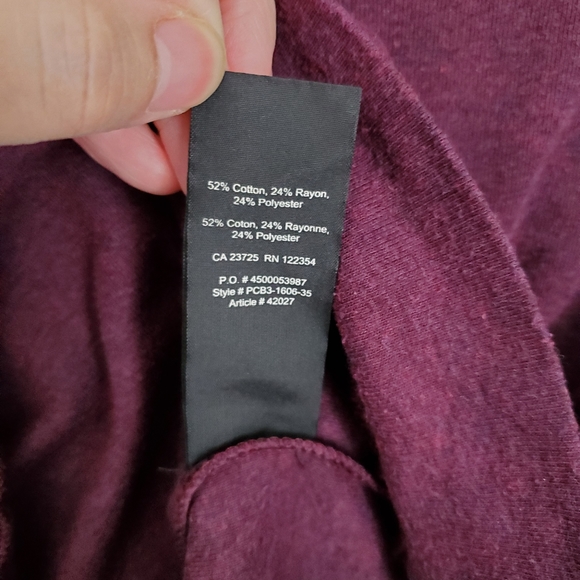 TNA GUC Del Mar Wine Colored Long Sleeve Sleeve - Picture 5 of 8